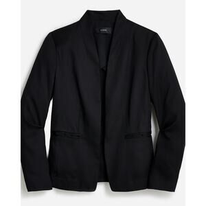J.Crew Going Out Black Gramercy Twill Open Front Blazer Jacket Size 4